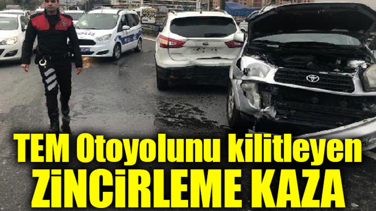 Ataşehir TEM Otoyolunu kilitleyen zincirleme kaza