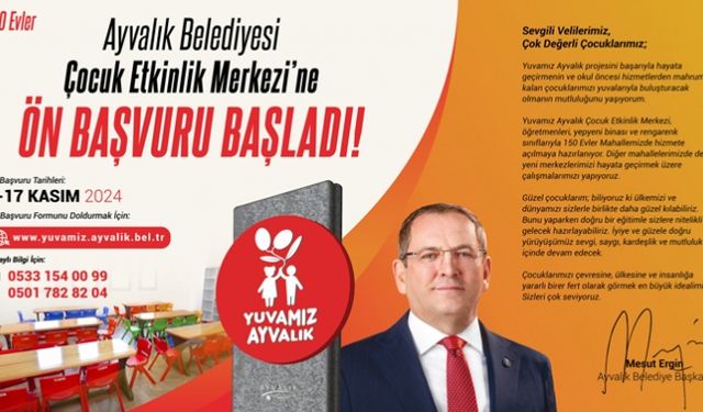 Ayvalık Belediyesi’nin ilk Kreşi "Yuvamız Ayvalık" açılıyor