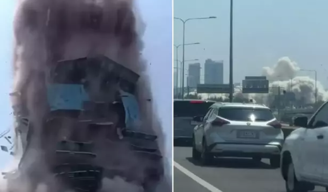 7,7'lik deprem kameralara böyle yansıdı! Gökdelen saniyeler içinde yerle bir oldu