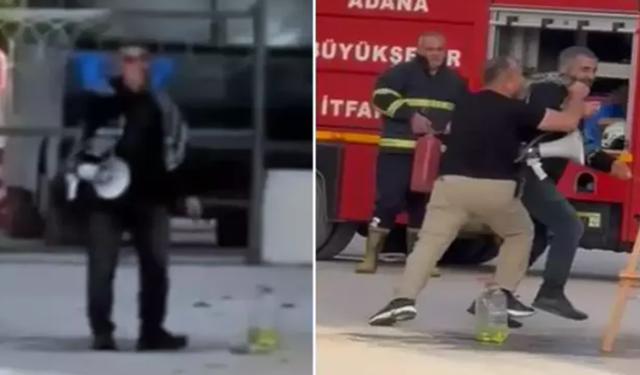 Bir vatandaş ABD Konsolosluğu'nun önünde kendini yakmaya çalıştı
